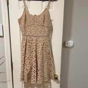 VENUS Beige Eyelet Spaghetti Strap Dress